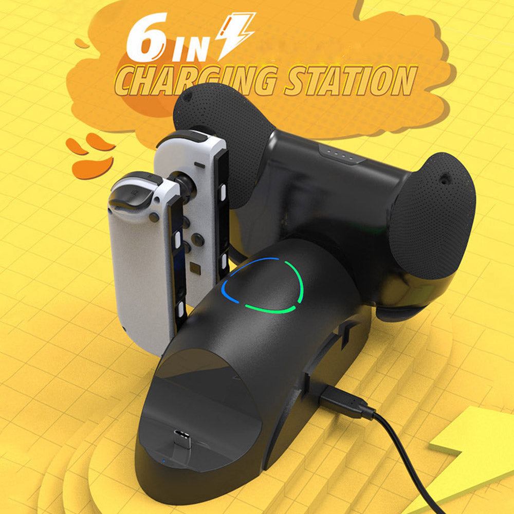 SW168 Controller Charger Dock Station for Nintendo Switch Pro Joy-con 6-in-1 Charging Stand for Nintendo Switch SW168 Controller Charger Dock Station for Nintendo Switch Pro Joy-con 6-in-1 Charging Stand for Nintendo Switch